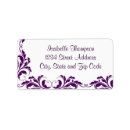 Search for purple damask return address labels Girly