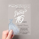 Search for string lights sweet 16 invitations Blue