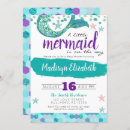 Search for little mermaid on the way invitations Watercolor