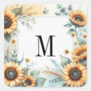 Search for sunflower monogram stickers Sunflowers