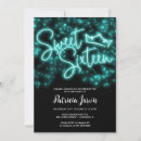 Search for glow sweet 16 invitations Calligraphy handwritten font