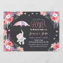 Search for floral elephant baby shower invitations Pink
