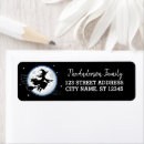 Search for flying witch return address labels Black