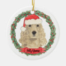 Search for cocker spaniel dog christmas tree decorations Red