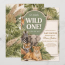 Search for wild animals invitations A little wild one