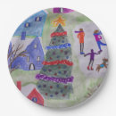 Search for christmas snow scene plates Watercolor