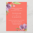 Search for coral and purple wedding invitations Trendy