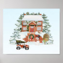 Search for vintage winter scene posters Snowman