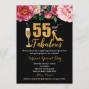 Search for womans 55th birthday invitations Gold