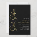 Search for golden sweet 16 invitations Black and gold