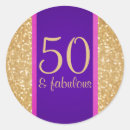 Search for purple birthday stickers 50th