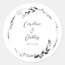 Search for black and white floral wedding stickers Modern