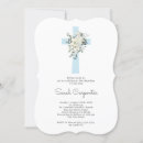 Search for boho floral christening invitations Blue