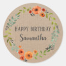 Search for vintage floral birthday stickers Rustic