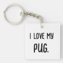Search for i love my dog key rings Pugs