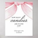 Search for candy guessing game sign posters Girl baby shower