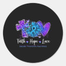 Search for peace love cure stickers Teal