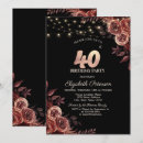Search for red and black 40th birthday invitations Floral