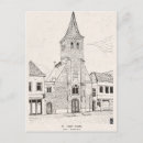 Search for vintage sketch postcards Church