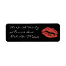 Search for red lips return address labels Kiss