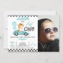 Search for race car 1st birthday invitations Modern