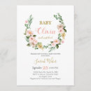 Search for floral wreath baby shower invitations Greenery
