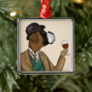 Search for funny christmas tree decorations Dog with wine