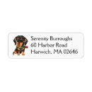 Search for dachshund puppy return address labels Dog