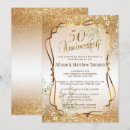 Search for gold 50th wedding anniversary invitations Floral