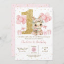 Search for rabbit 1st birthday invitations Girl