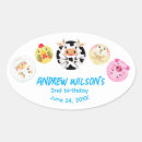 Search for funny animal birthday stickers Cow