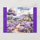 Search for lavender watercolor postcards France