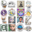 Search for scary cat stickers Halloween