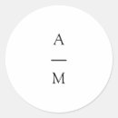 Search for black and white monogram wedding stickers Initials