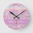 Search for pink and gold clocks Monogrammed