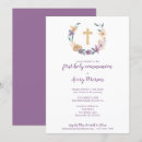 Search for lavender first communion invitations Watercolor