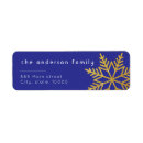 Search for blue gold glitter return address labels Winter