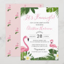 Search for pink flamingo baby shower invitations Tropical flowers