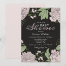 Search for pink and black baby shower invitations Peony