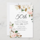 Search for flower 50th anniversary invitations White