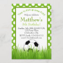 Search for soccer player birthday invitations Green