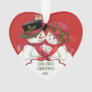 Search for snowman couple christmas tree decorations Couples