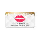 Search for gold lips return address labels Makeup artist
