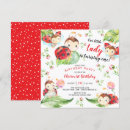 Search for ladybug 1st birthday invitations Watercolor