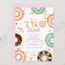 Search for pink doughnut birthday invitations Gold