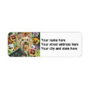 Search for yorkie puppy return address labels Yorkshire terrier