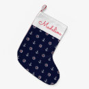 Search for red white and blue christmas stockings Nautical