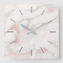 Search for faux marble clocks Rose gold