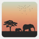 Search for elephants sunset stickers Silhouette