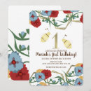 Search for bee birthday invitations Botanical